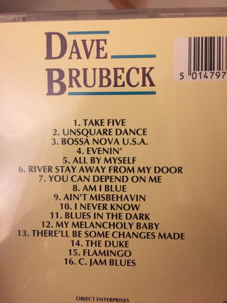 Take Five - Dave Brubeck (CD - 39) music collectible [Barcode 5014797180642] - Main Image 2