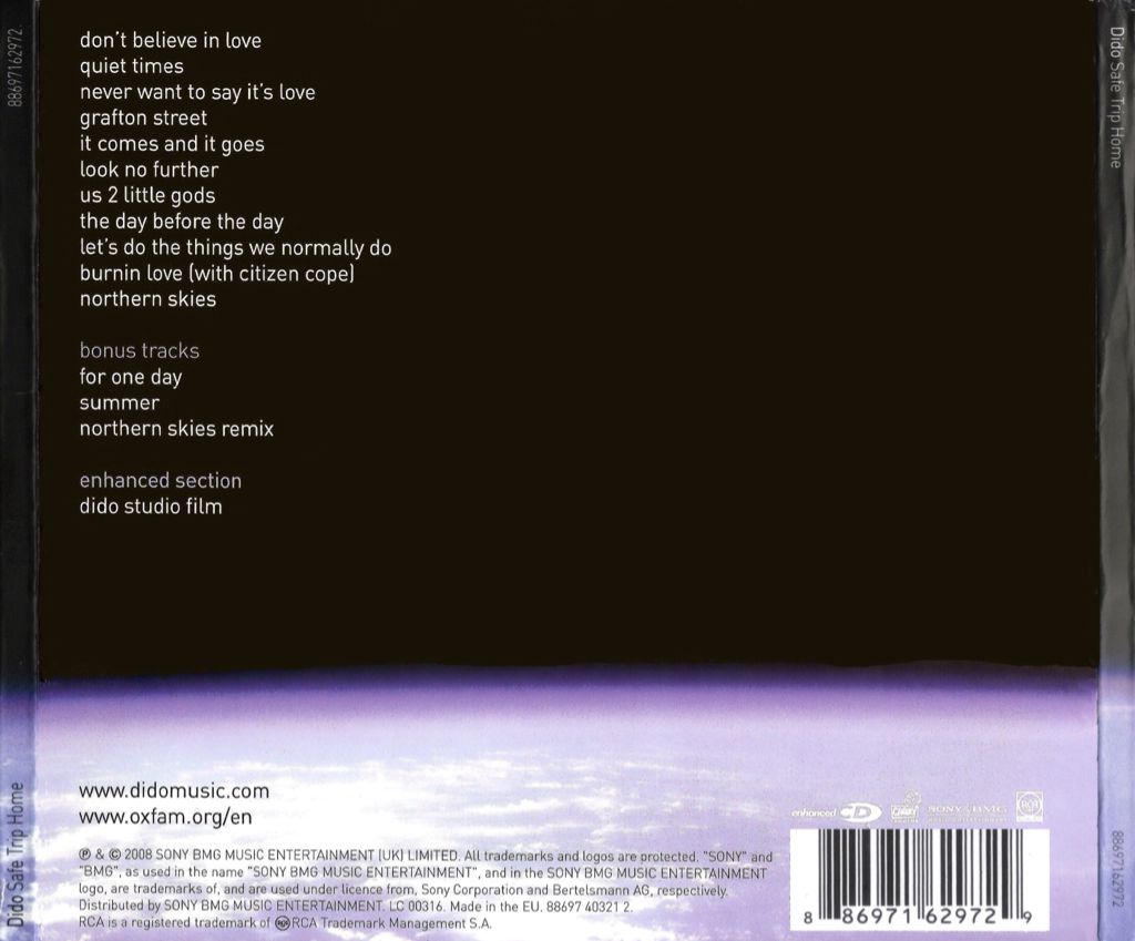 Safe Trip Home - Dido (CD - 66) music collectible [Barcode 226914038780] - Main Image 2