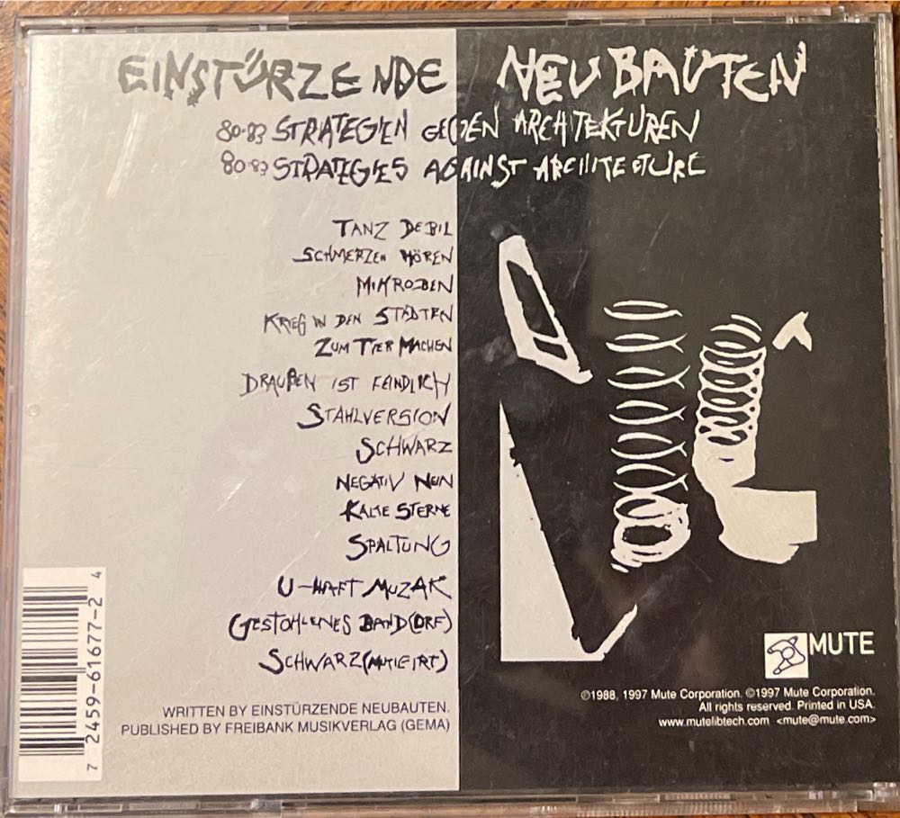 Strategies Against Architecture - Einsturzende Neubauten (CD) music collectible [Barcode 724596167724] - Main Image 2