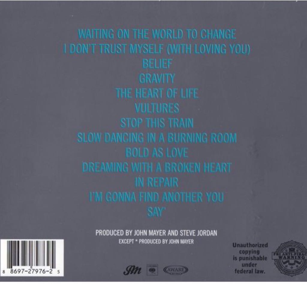 Continuum - Mayer, John (CD - 54) music collectible [Barcode 886972797625] - Main Image 2