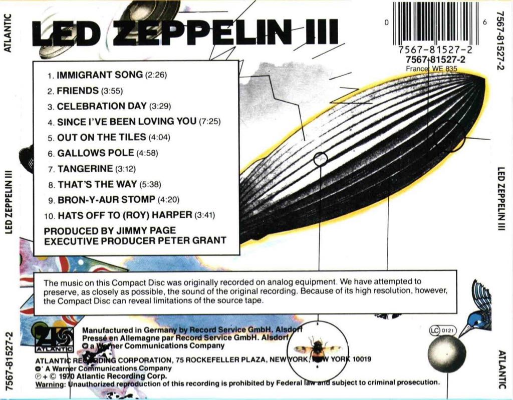 Led Zeppelin III - Led Zeppelin (Cassette) music collectible - Main Image 2