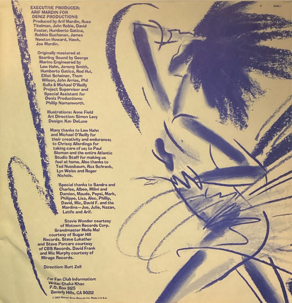 I Feel For You - Khan, Chaka (12” - 47) music collectible [Barcode 075992516211] - Main Image 3