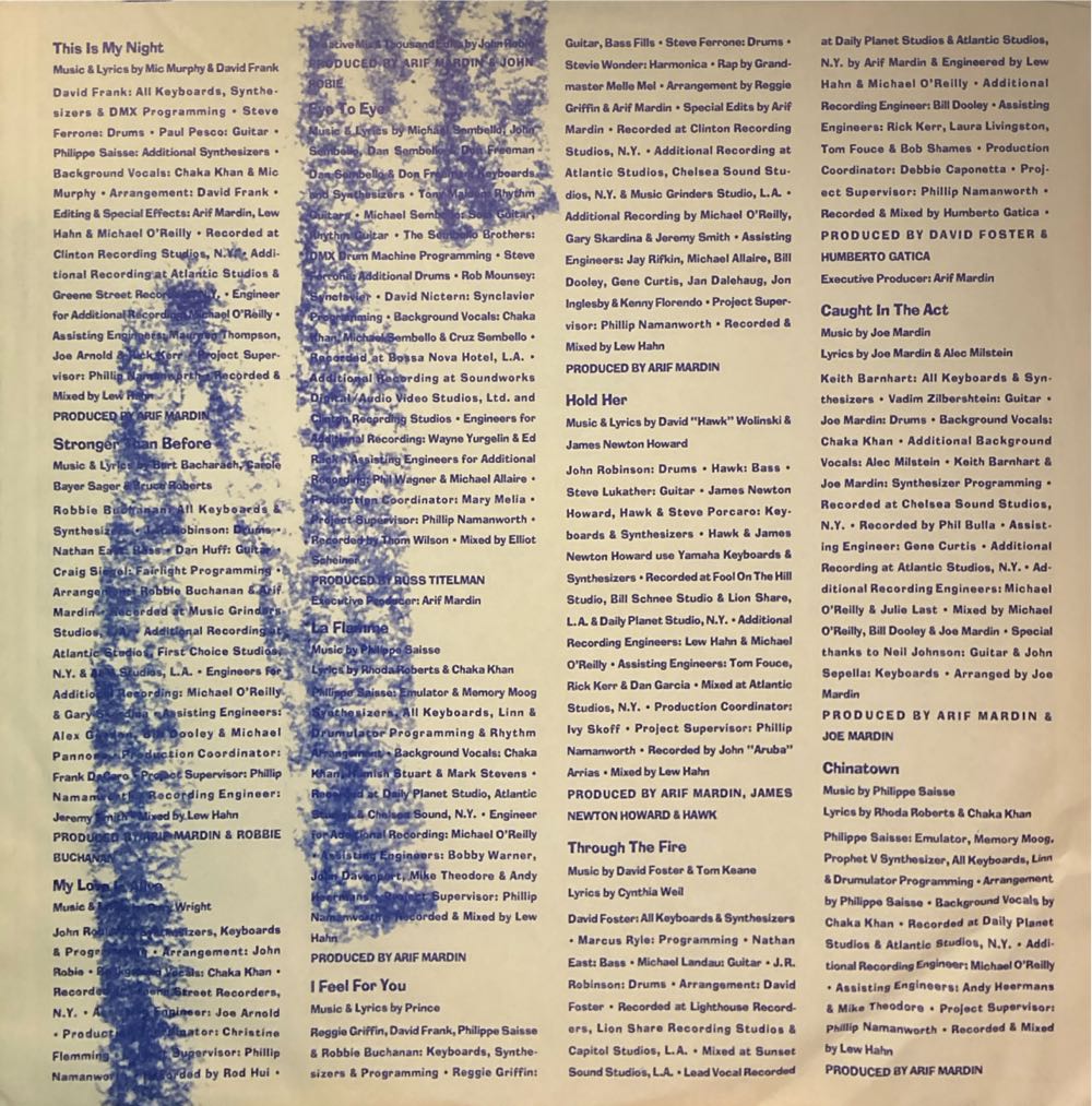 I Feel For You - Khan, Chaka (12” - 47) music collectible [Barcode 075992516211] - Main Image 4