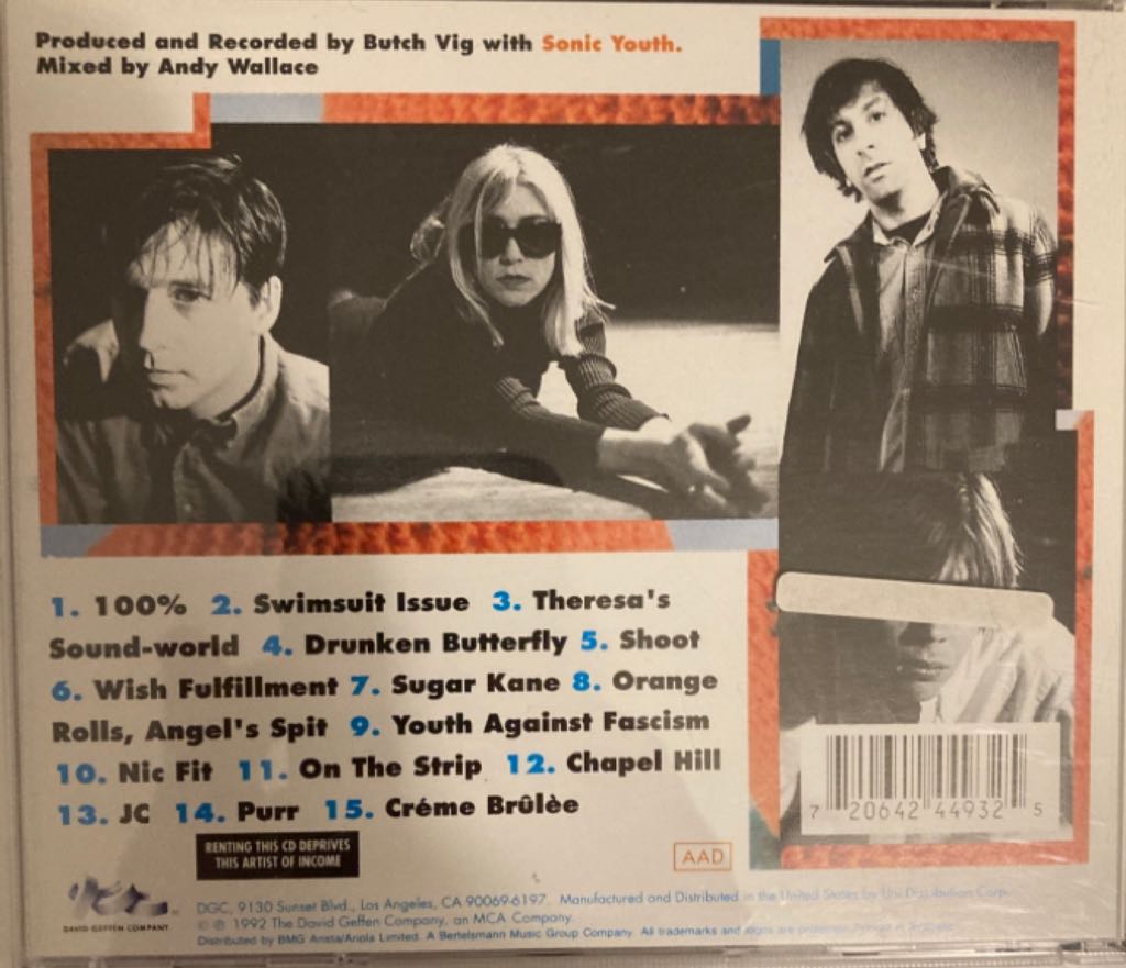 Dirty - Sonic Youth (CD - 5906) music collectible [Barcode 720642449325] - Main Image 2