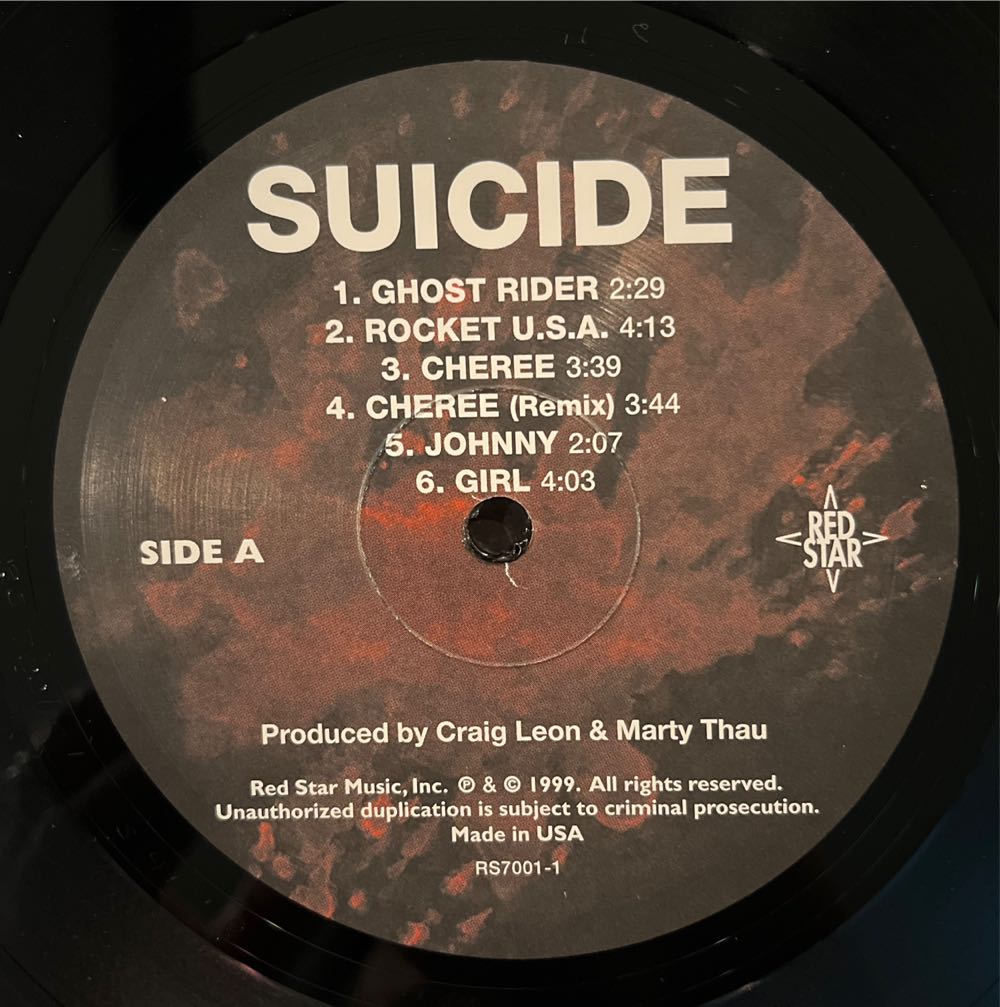 Suicide - Suicide (12”) music collectible [Barcode 5014757030741] - Main Image 3