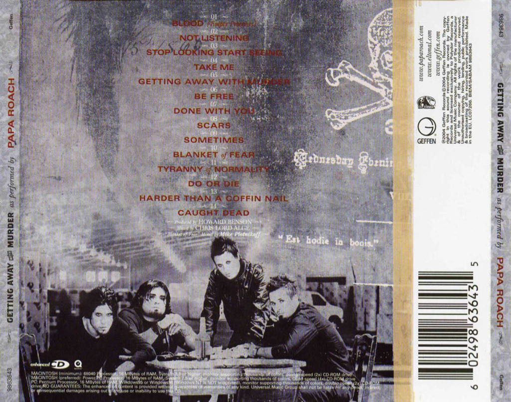 Getting Away With Murder - Papa Roach (CD - 48) music collectible [Barcode 600445051270] - Main Image 2