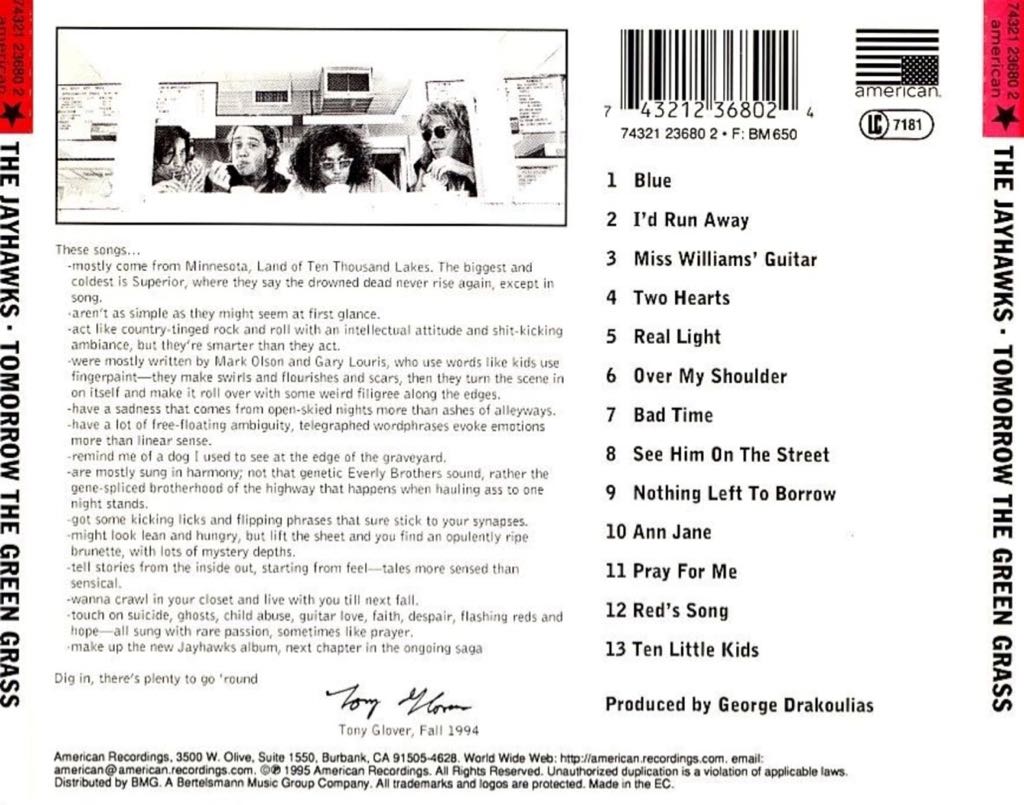 Tomorrow The Green Grass - Jayhawks, The (CD) music collectible [Barcode 743212368024] - Main Image 2
