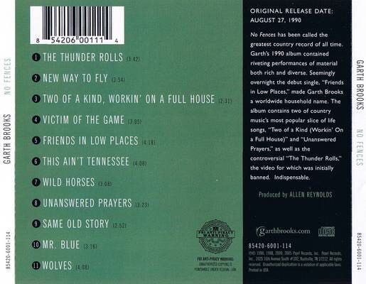 No Fences - Garth Brooks (12” - 36) music collectible - Main Image 2