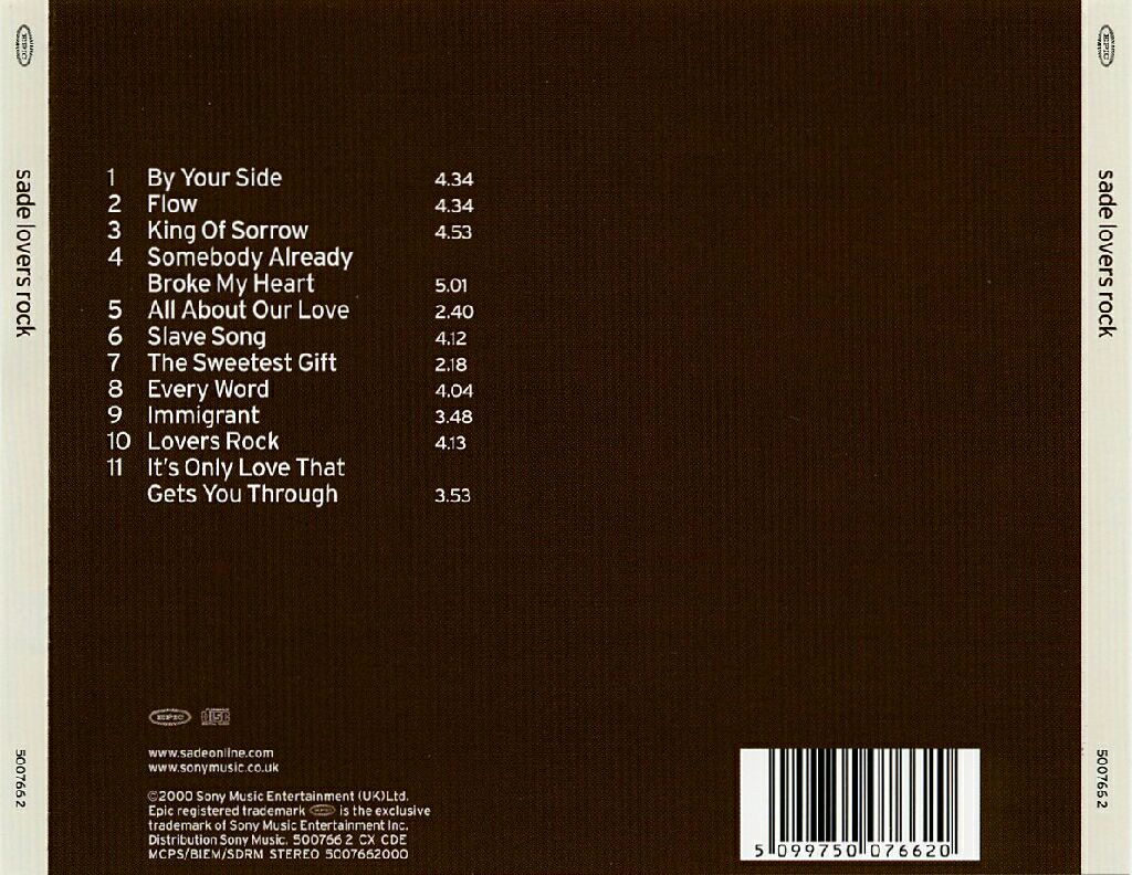 Lovers Rock - Sade music collectible [Barcode 0886976610814] - Main Image 2