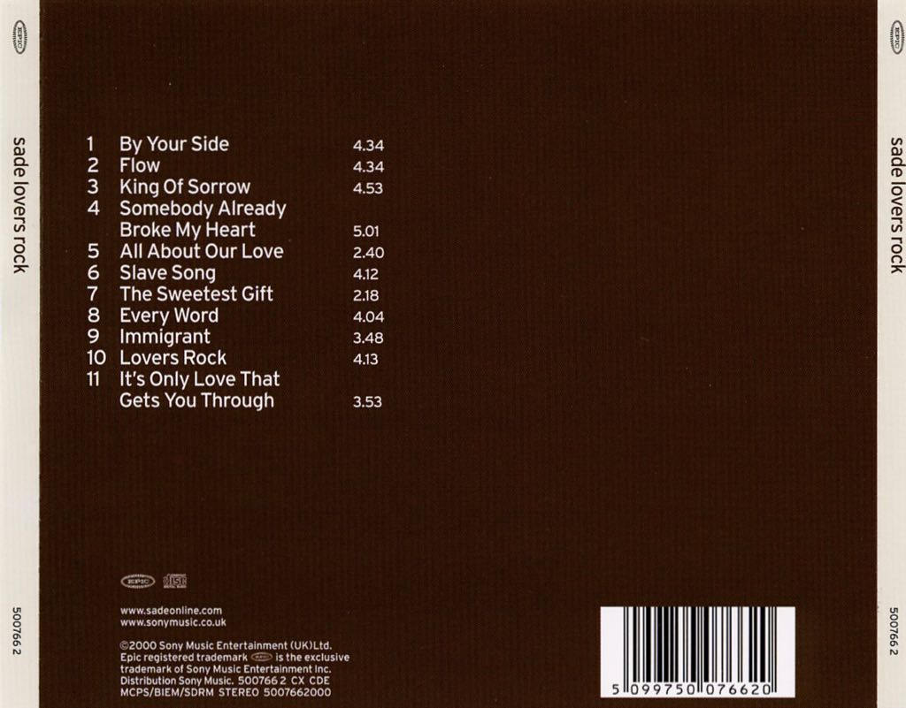 Lovers Rock - Sade music collectible - Main Image 2