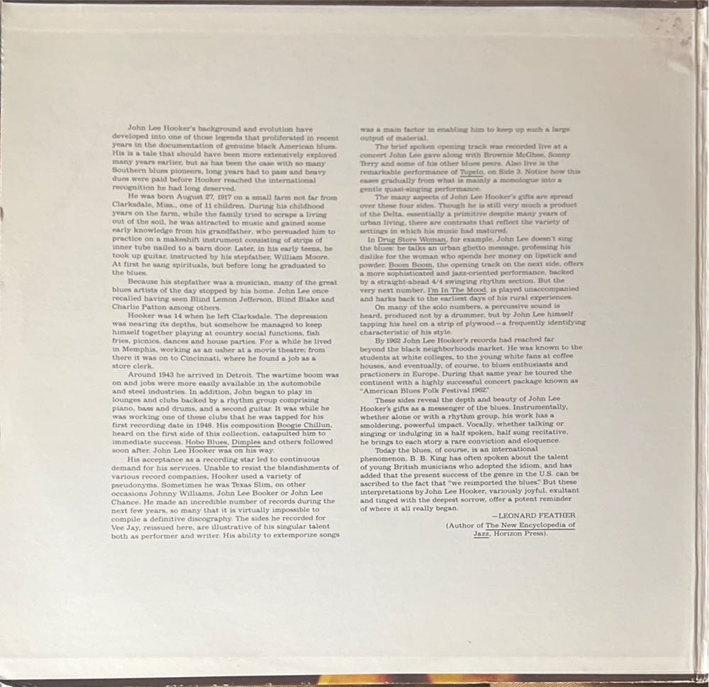 The Best Of John Lee Hooker - Hooker, John Lee (12”) music collectible - Main Image 3