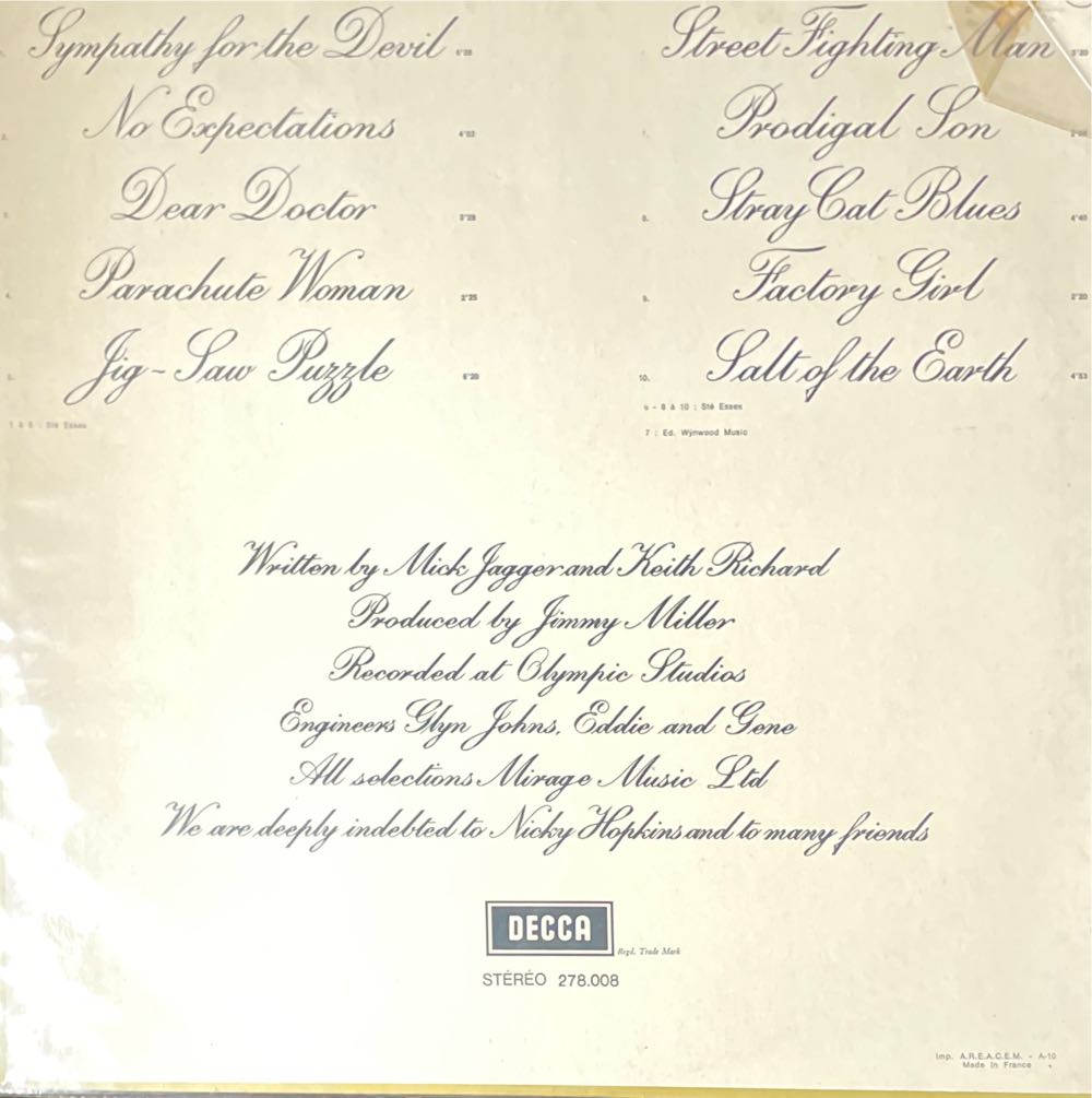 Beggars Banquet (Mono) - Rolling Stones, The (12”) music collectible [Barcode 042288230120] - Main Image 2