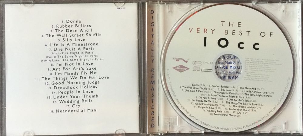 Very Best of - 10CC (CD - 77) music collectible [Barcode 731453461222] - Main Image 4