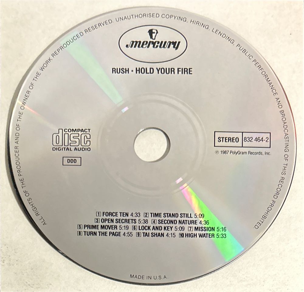 Hold Your Fire - Rush (CD - 90) music collectible [Barcode 042283246423] - Main Image 4
