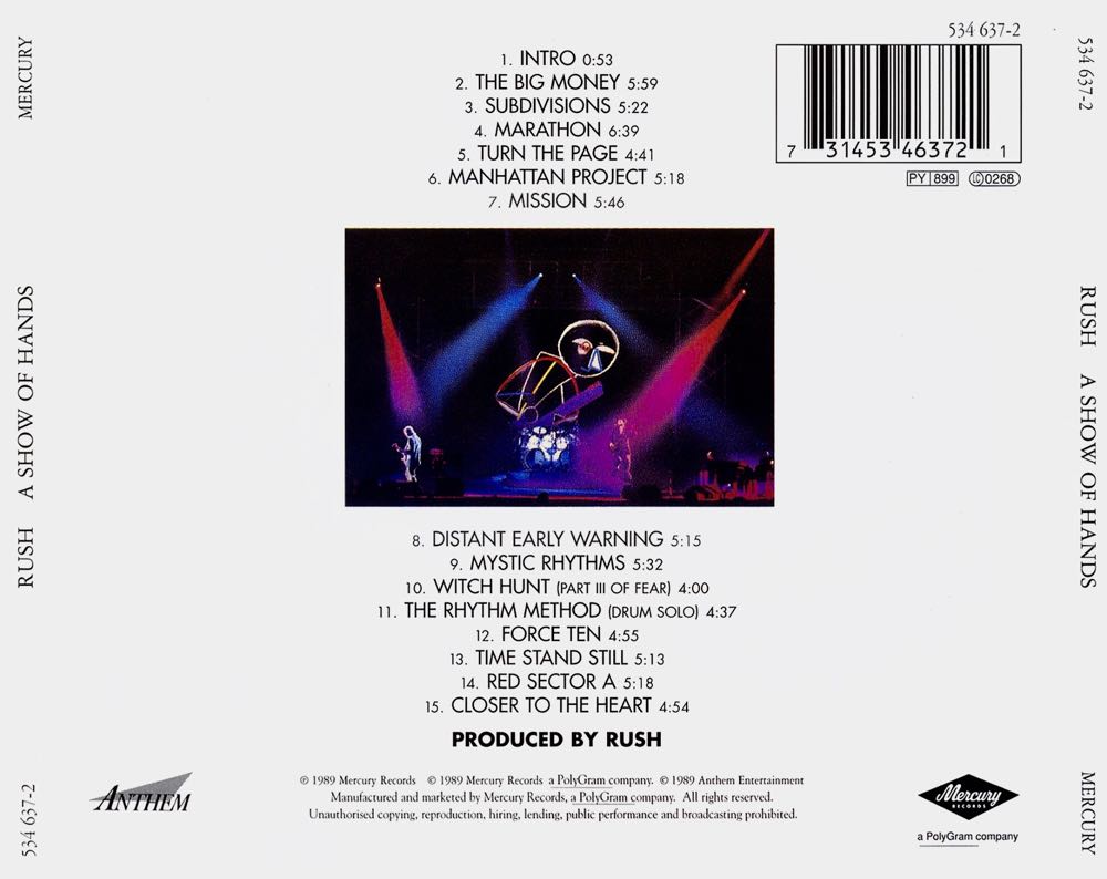 A Show Of Hands - Rush (12”) music collectible - Main Image 4