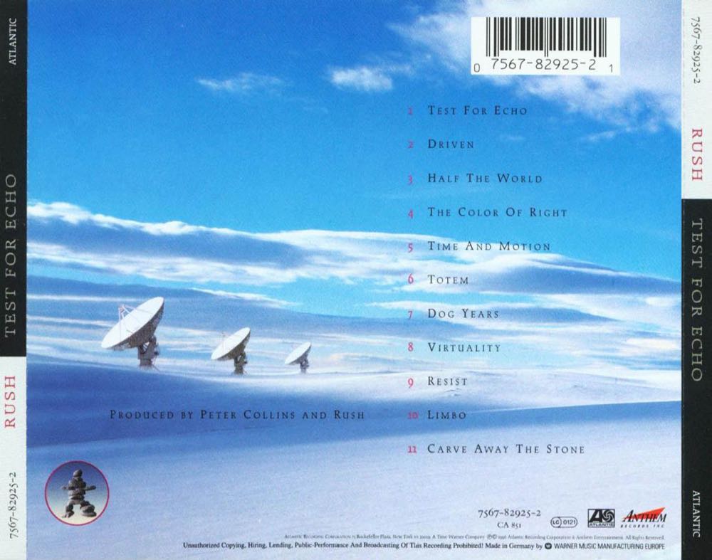 Test For Echo - Rush (CD) music collectible [Barcode 0075678292521] - Main Image 2