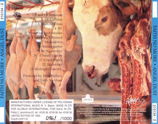 Angel Dust - Faith No More (CD) music collectible [Barcode 9399609337824] - Main Image 2