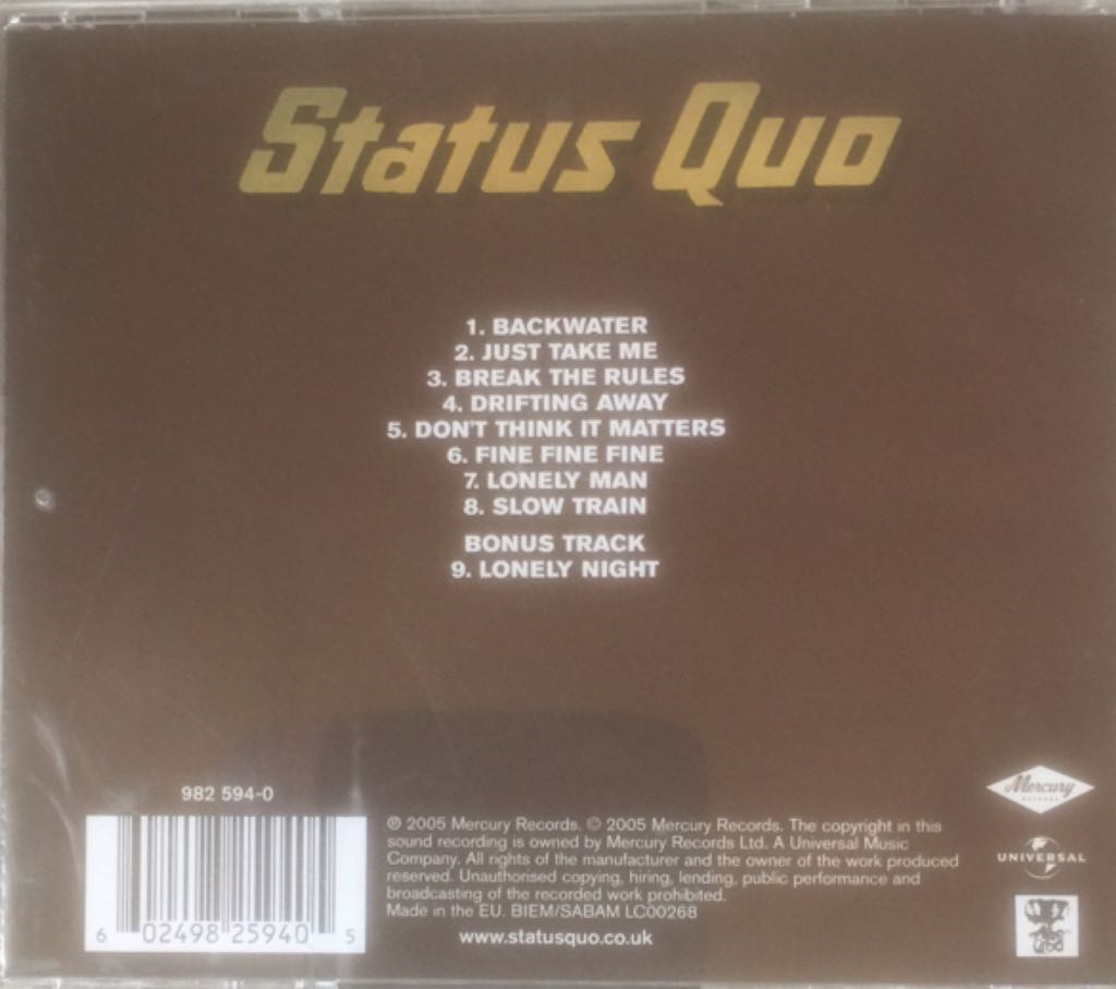 Quo - Status Quo (CD) music collectible [Barcode 602498259405] - Main Image 2