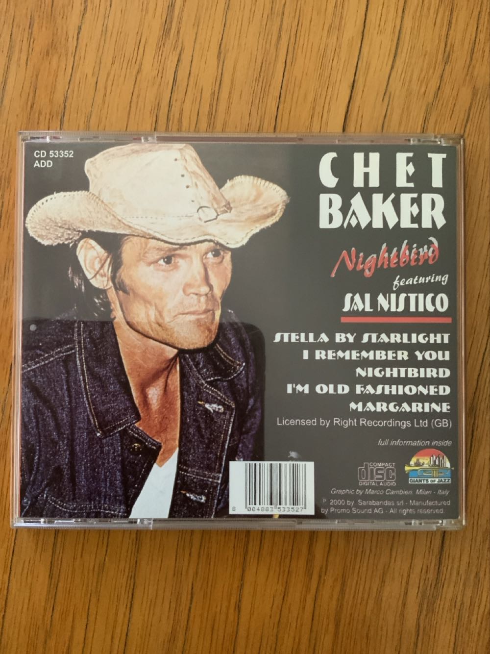 Nightbird - Chet Baker (CD) music collectible [Barcode 8004883533527] - Main Image 2