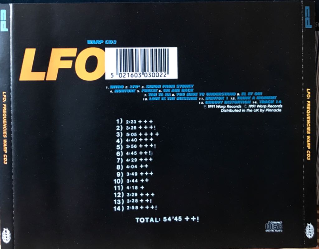Frequencies - LFO (CD - 55) music collectible [Barcode 5021603030022] - Main Image 2