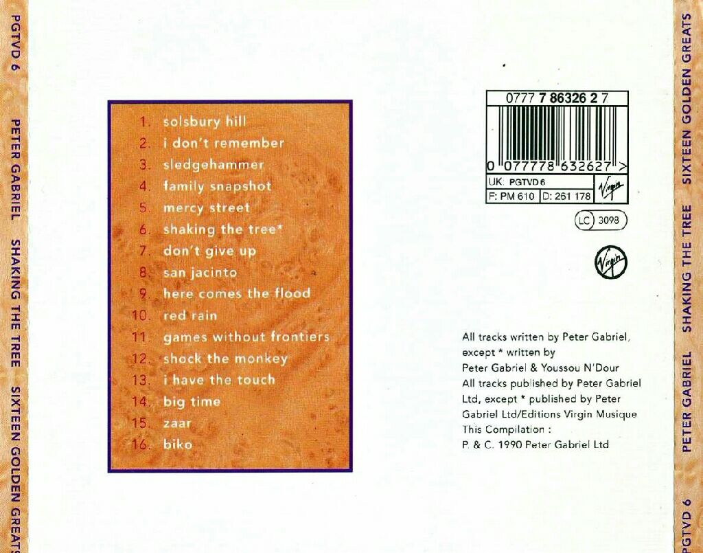 Shaking the tree - Peter Gabriel (SACD) music collectible [Barcode 724358307924] - Main Image 2