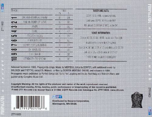 A Secret Wish - Propaganda (CD) music collectible [Barcode 827912024166] - Main Image 2