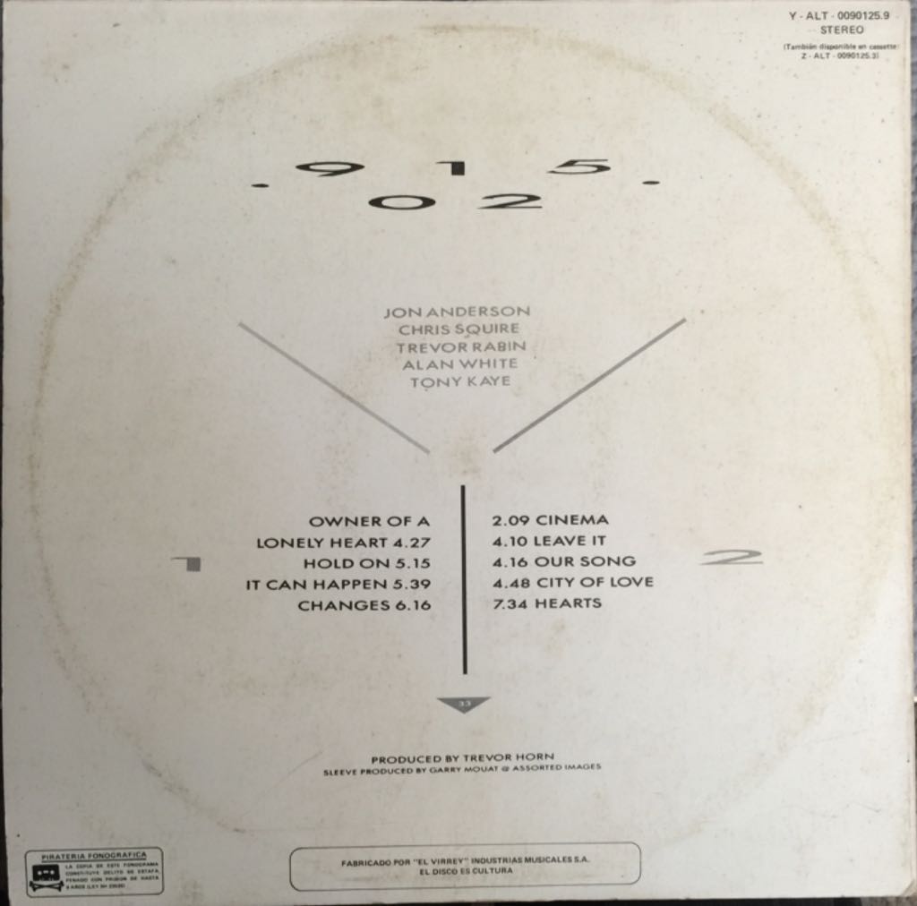 90125 - Yes (12”) music collectible - Main Image 2