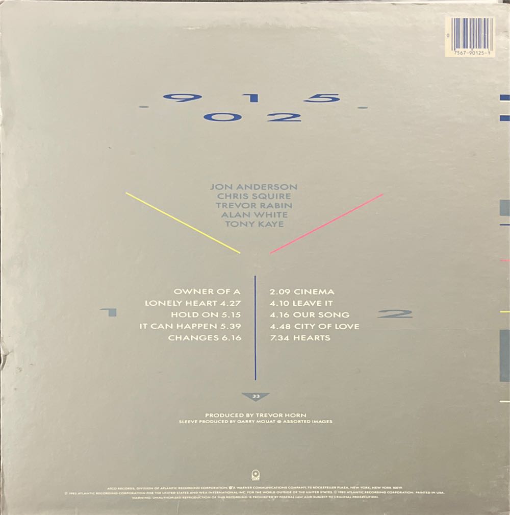 90125 - Yes (12”) music collectible - Main Image 2