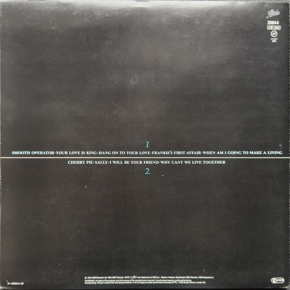 Diamond Life - Sade (12”) music collectible - Main Image 2