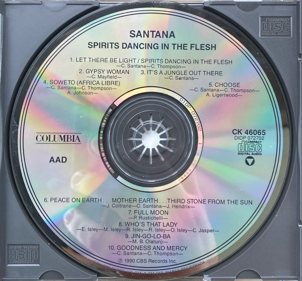 Spirits Dancing In The Flesh - Santana (CD) music collectible [Barcode 074644606522] - Main Image 4