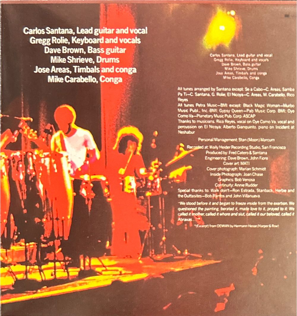 Abraxas - Santana (12” - 38) music collectible [Barcode 074643013024] - Main Image 3