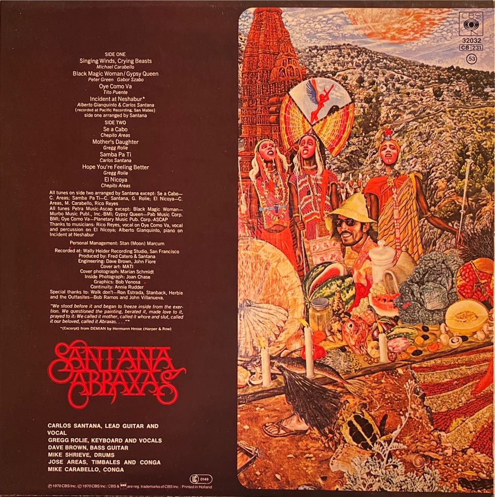 Abraxas - Santana (12”) music collectible [Barcode 090771526410] - Main Image 2