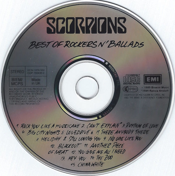 Best Of Rockers N Ballads - Scorpions (Cassette) music collectible - Main Image 3