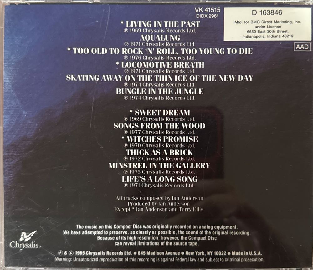 Jethro Tull - Original Masters - Jethro Tull (CD) music collectible [Barcode 5013136151527] - Main Image 2