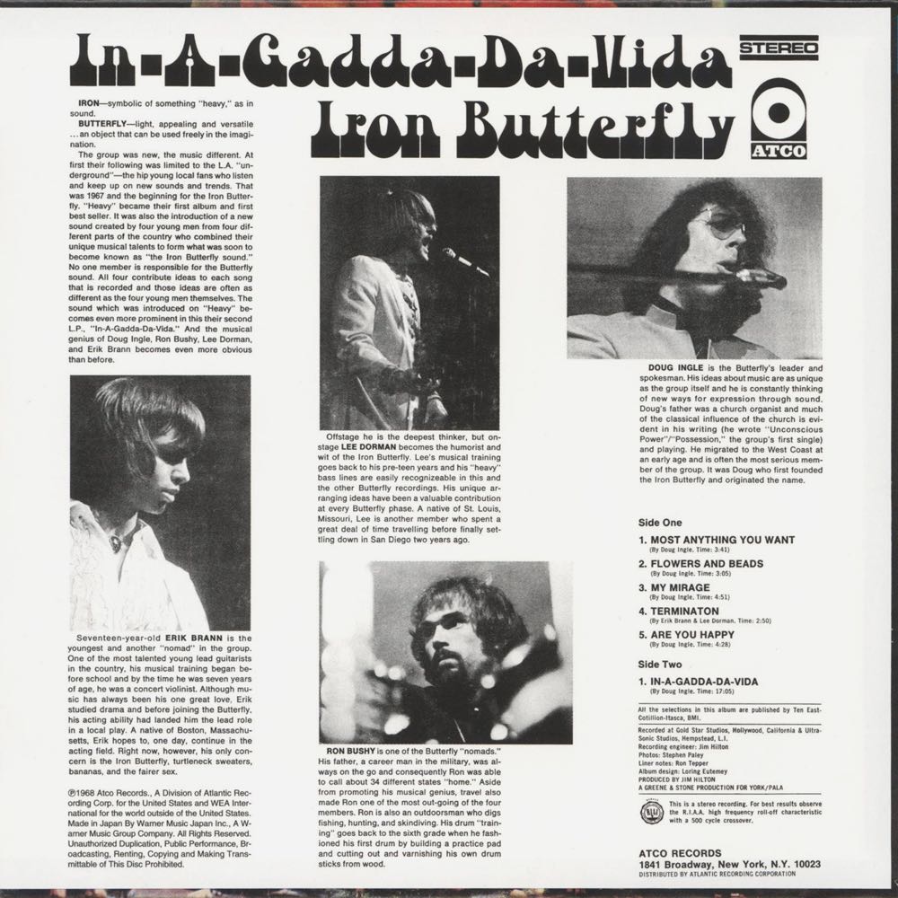 In-A-Gadda-Da-Vida - Iron Butterfly (CD - 36) music collectible [Barcode 075679039224] - Main Image 3