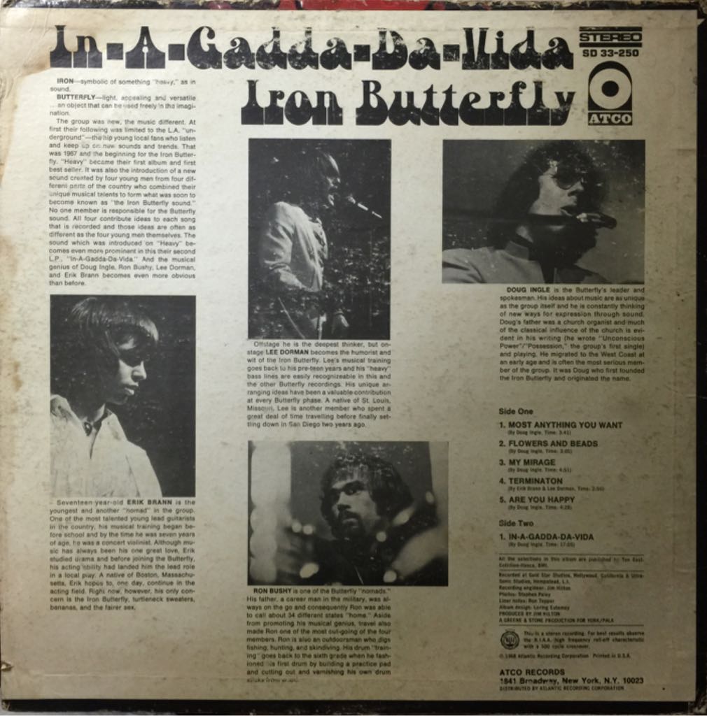 In-A-Gadda-Da-Vida - Iron Butterfly (12” - 3615) music collectible - Main Image 2