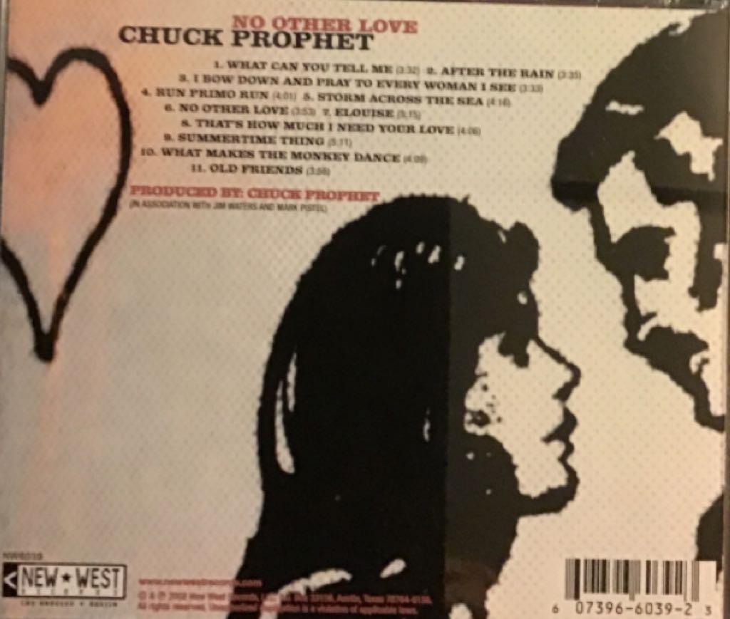 No Other Love - Prophet, Chuck (CD-R) music collectible [Barcode 607396603923] - Main Image 2