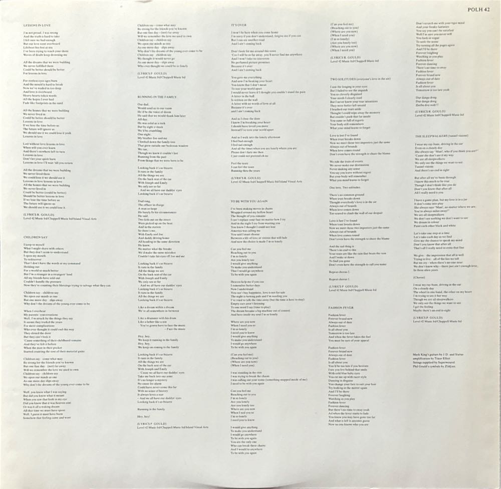 Level 42 - Running In The Family - Level 42 (12”) music collectible [Barcode 042283159310] - Main Image 4