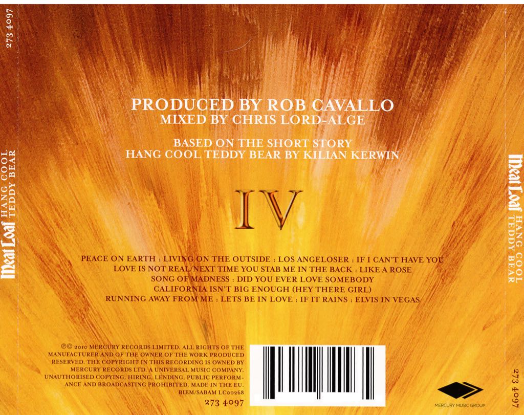 Hang cool teddy bear - Meat Loaf (CD) music collectible [Barcode 602527340975] - Main Image 2