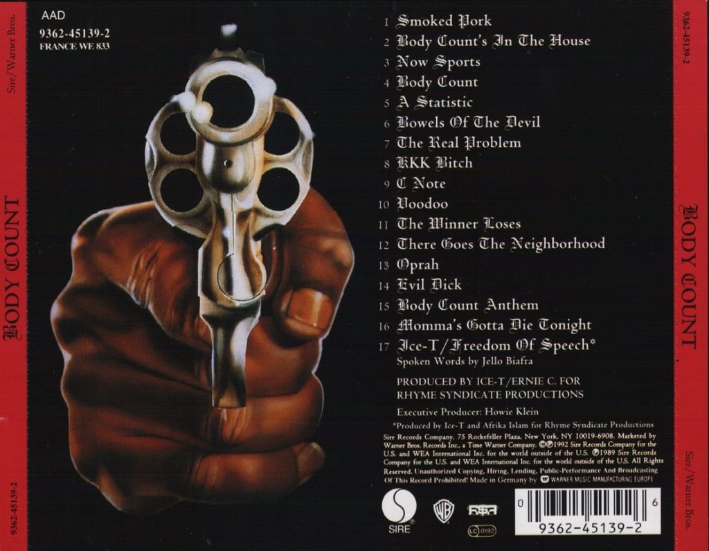 Body Count - Body Count (CD - 53,13) music collectible [Barcode 093624513926] - Main Image 2