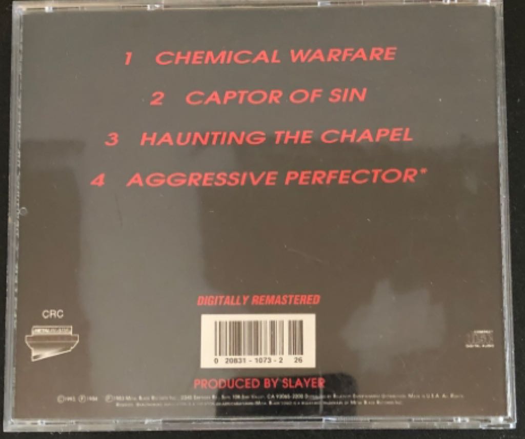 1984 Haunting The Chapel (EP) - Slayer (CD) music collectible [Barcode 020831107327] - Main Image 2
