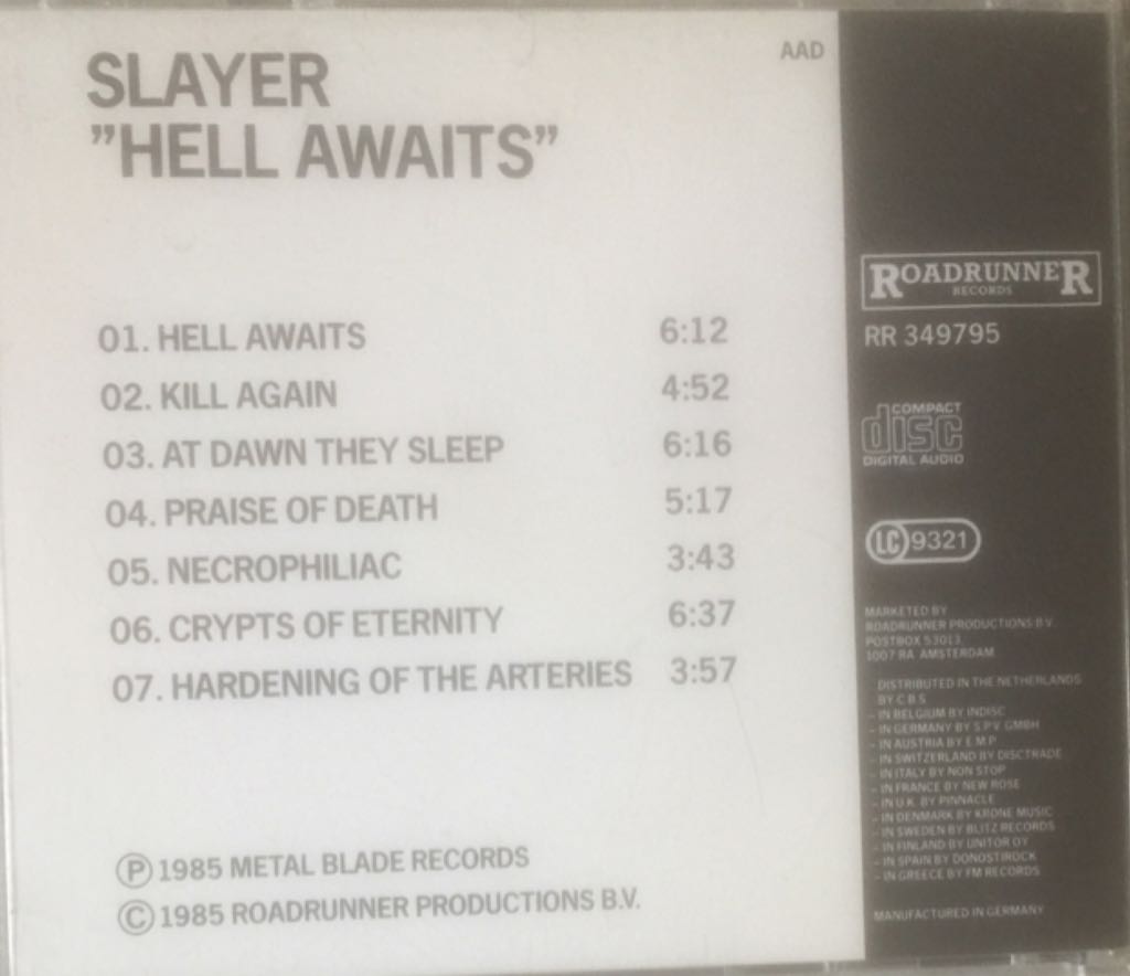 Hell Awaits - Slayer (CD) music collectible - Main Image 2