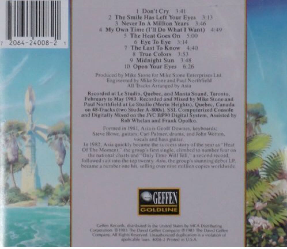 Alpha - Asia (CD - 42) music collectible [Barcode 720642400821] - Main Image 2