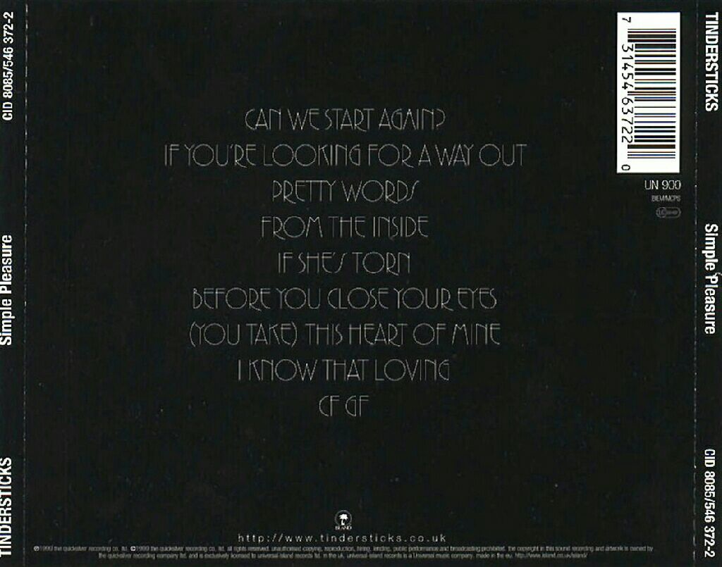 Simple Pleasure - Tindersticks (CD) music collectible [Barcode 731454637220] - Main Image 2