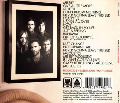 Hands All Over - Maroon 5 (CD) music collectible [Barcode 602527805634] - Main Image 2