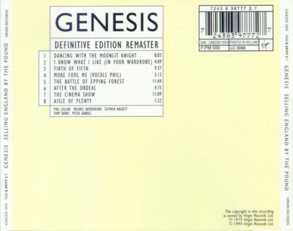 Selling England by the Pound - Genesis (CD) music collectible [Barcode 4988037013889] - Main Image 4