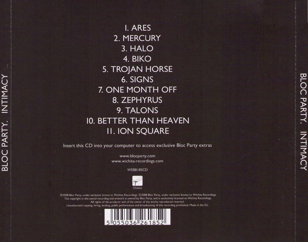 Intimacy - Bloc Party (CD) music collectible - Main Image 2