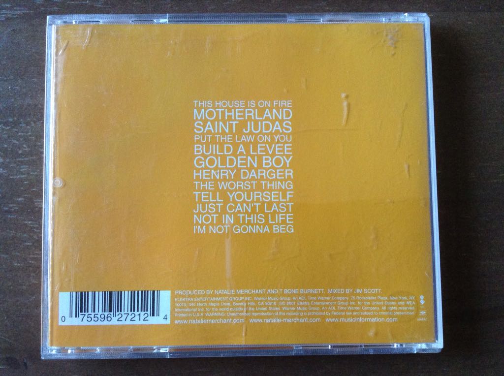 Motherland - Merchant, Natalie (CD - 59) music collectible [Barcode 075596272124] - Main Image 2