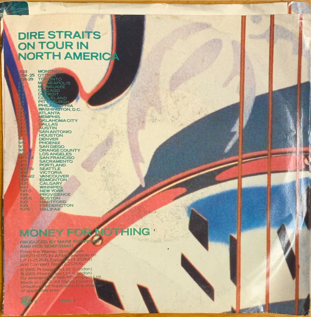 Money For Nothing - Dire Straits (7” - 8) music collectible - Main Image 2