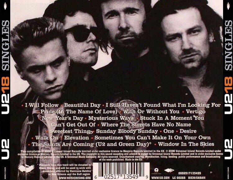 18 Singles - U2 (CD - 74) music collectible [Barcode 602517143081] - Main Image 2